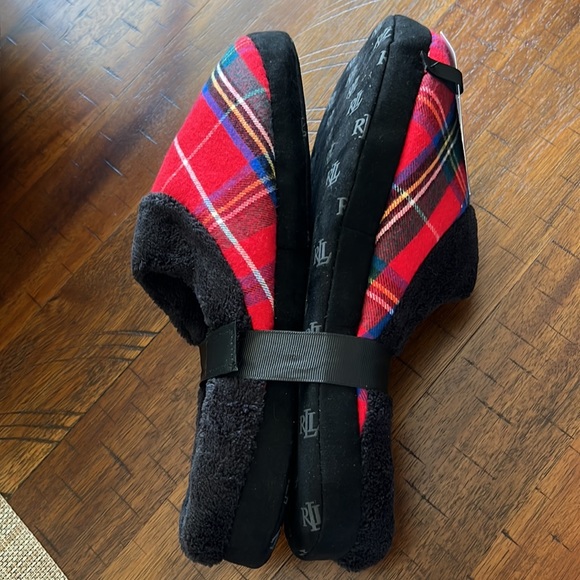 Lauren Ralph Lauren Women’s embroidered Gold Logo Slippers Size M - Picture 6 of 7